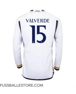Günstige Real Madrid Federico Valverde #15 Heimtrikot 2023-24 Langarm